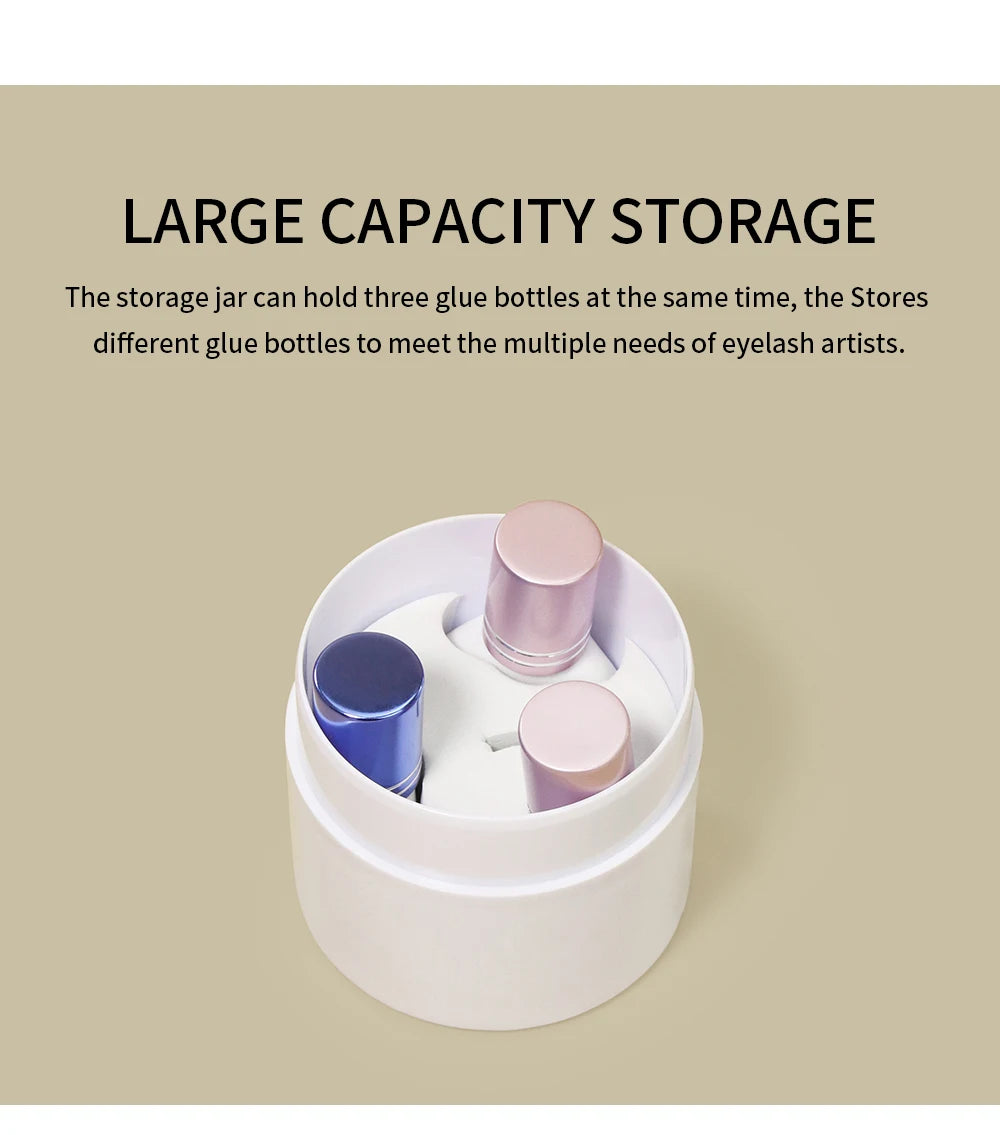 GLAMLASH Eyelash Glue Storage Tank Container Adhesive Stand Activated Carbon Sealed Storage Holder Container Adhesive