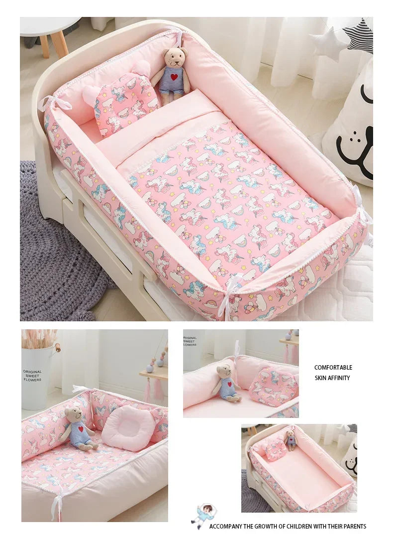 Newborn Bed Folding Baby Sleeping Nest Crib Travel Playpen Mattress Child Toddler Playpens Photography Cama Bebe with Pillow