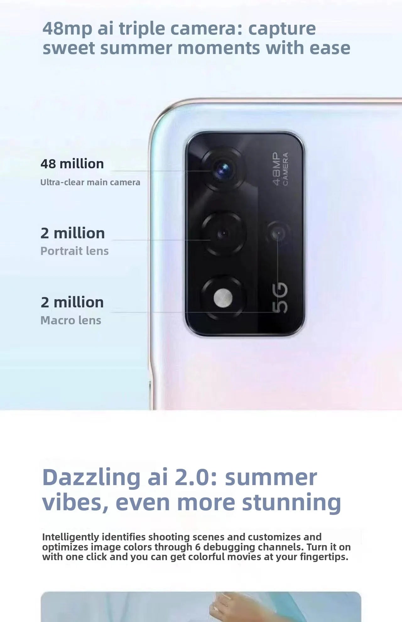 OPPO A93s Unlocked 5G Mobile Phone Dimensity 810 48MP AI Camera 5000mAh Battery 33W Fast Charge Android 11 Smartphone