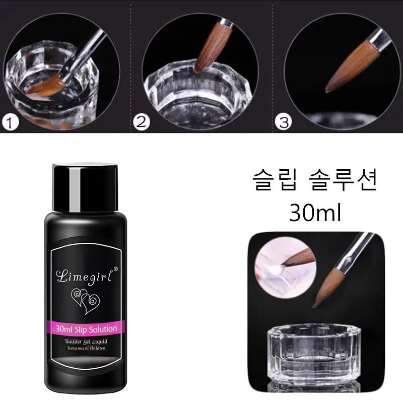 30ml Quick Extension Gel Polish Slip Solution Gel Brush Nail Permanent Liquid Painless Acrylic Nail Art Extension Tool
