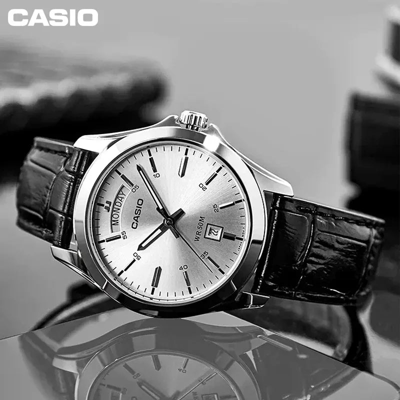 Casio MTP-1381 Waterproof Men Luxury Business Watch Classic Steel Belt Retro Belt Quartz Waterproof Multi-function Date Week