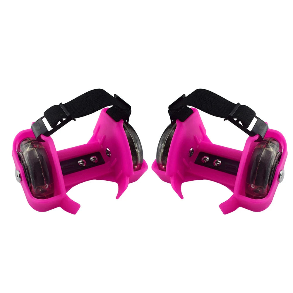 1 Pair Kids Children Outdoor Adjustable LED Flashing Wheel Heel Skate Rollers Adjustable Simply Durable for Outdoor Skating Shoe