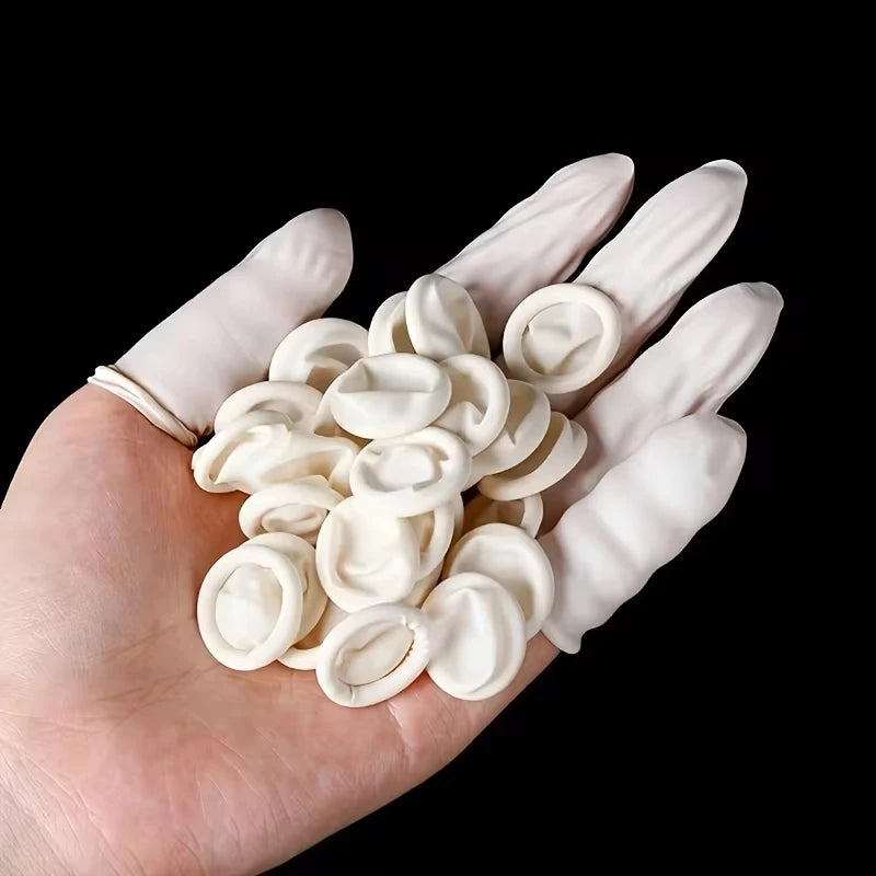 20/100pcs Disposable Anti Static Rubber Latex Finger Cots Eyebrow Extension Gloves Practical Off Tool Accessories