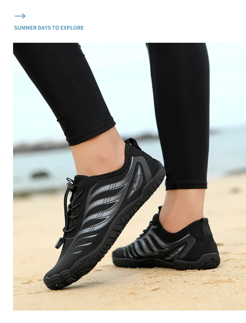 New Arrival Water Shoes Qiuck-Dry Aqua Shoes Men Women Outdoor Beach Swimming Wading Breathable Five-Finger Sneakers Size 36-46