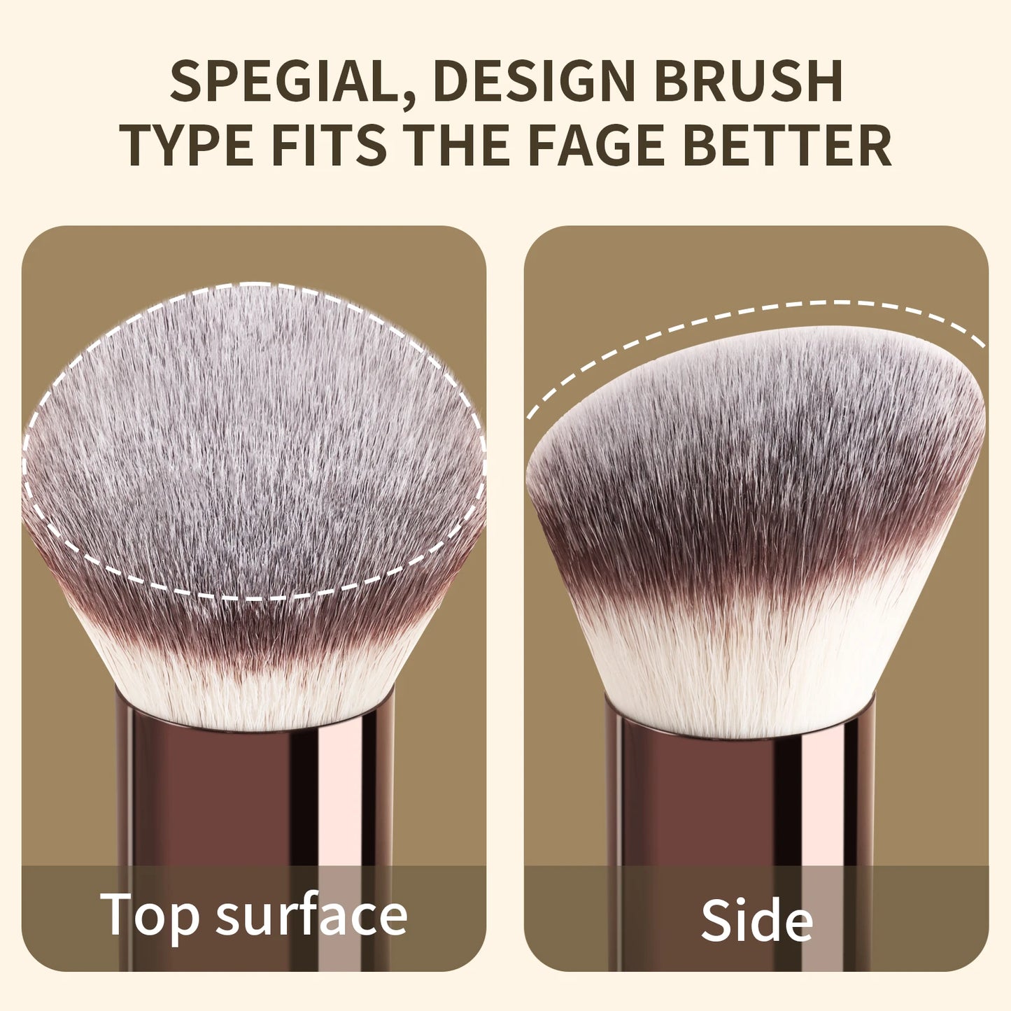 Aluminum base Contour brush soft and fluffy powder brush Makeup Brush Seamless Finish Brush Fiber Hair Design Single Face Brush