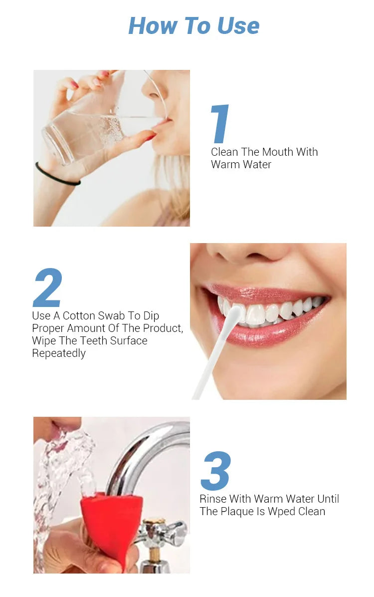 Teeth Whitening Essence Powder Clean Oral Hygiene Whiten Teeth Remove Plaque Stains Fresh Breath Oral Hygiene Dental Tools Set