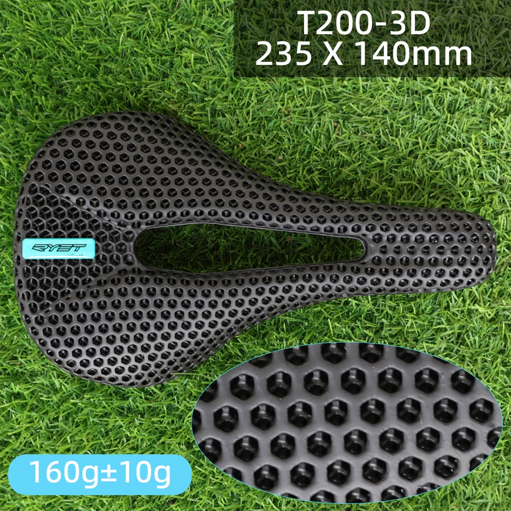 RYET 3D Printed Bike Carbon Saddle 140mm 143mm Super Light Road MTB Racing 3D/EVA  Saddles Bicycle Cushion Cycling Seating Part
