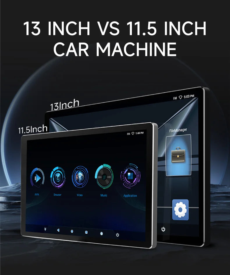 13" Headrest Monitor Android 12 Car Display IPS  2K HD For Car Rear Seat Tablet Touch Screen Video Music TV Player HDMI Input