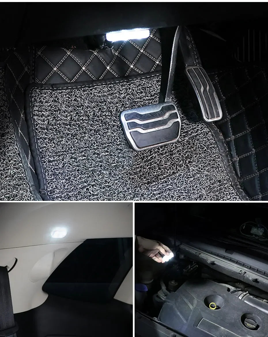 Car RGB Interior LED Small Light USB Rechargeable Magnetic LED Touch Interior Reading Light For Armrest Box Storage Box Lights