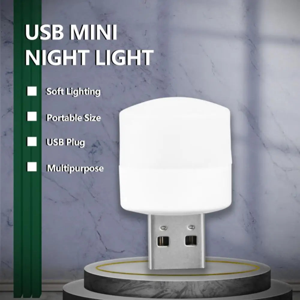 oobest USB Night Light Portable Eye Protection Reading Plug Bulbs Mini LED Lamp Computer Mobile Power Charging Small Book Lights