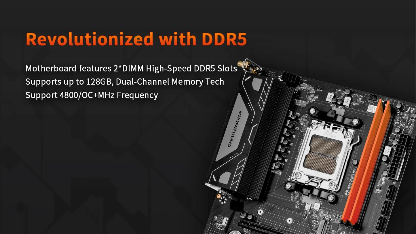 MAXSUN Motherboard Set B650M WiFi with AMD CPU Ryzen 5 7500F AM5 Support DDR5 M.2 Computer components B650 Motherboards