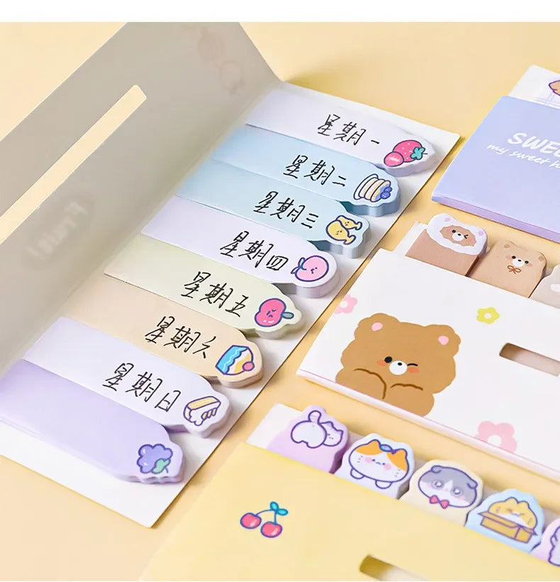 Creative Cute Cartoon Animal Index Stickers Stationery Notebook High Appearance Convenience Stickers Student Supplies