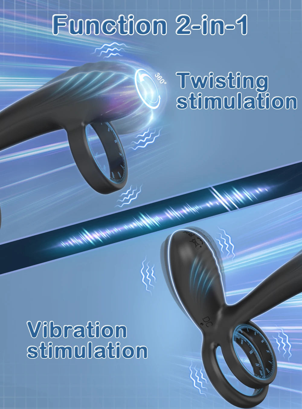 Vibrating Cock Ring for Men Remote Control Penis Ring Ejaculation Delay Chastity Cage Clitoris Stimulation Sex Toy for Couples
