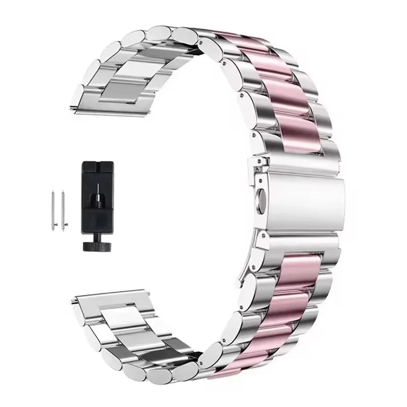 22mm 20mm Metal Band for Samsung Galaxy Watch 7 6 5 4 40mm 44mm 46mm 5Pro 45mm Stainless Steel Strap for Amazfit Bip Huawei GT4.