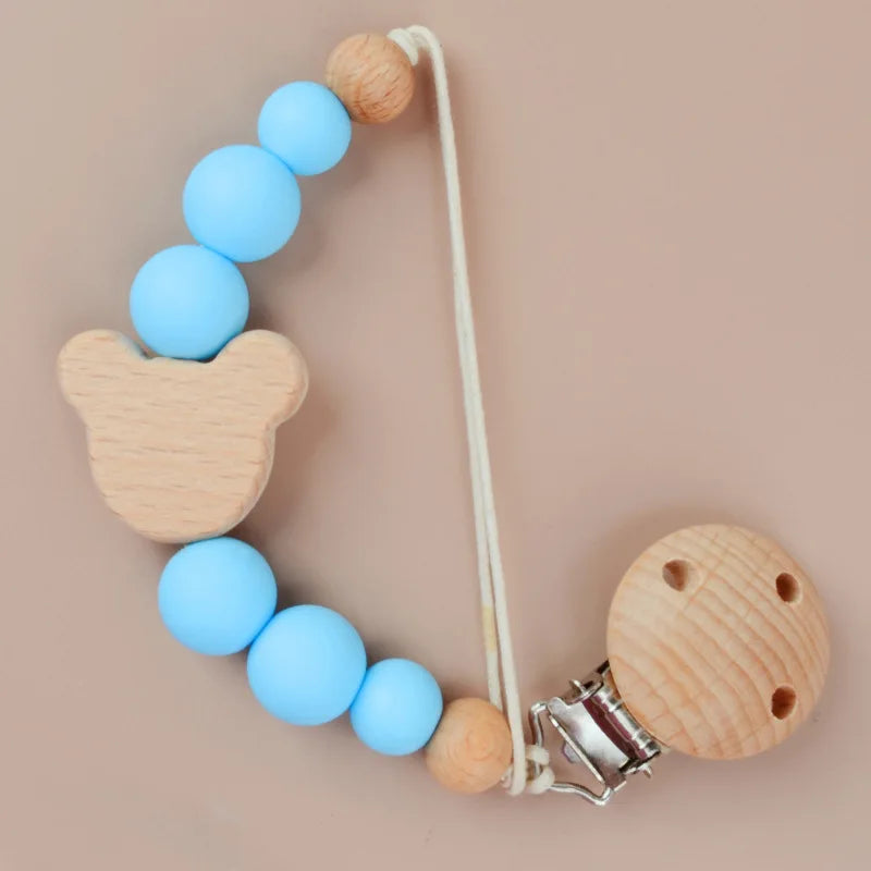 NEW Personalized Baby Pacifier Clip Custom Name Infant Dummy Clips Baby Souvenir Newborn Gift Wood Baby Supplies New Mother Gift