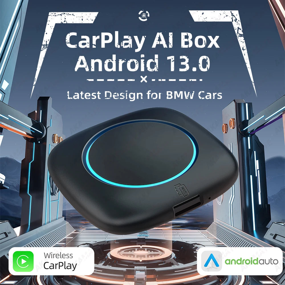 Wireless CarPlay for BMW ID6 ID7 ID8 ID9 OEM Wired to Wireless Android Auto AI Box Intelligent System Android 13 4+64GB 8+256GB