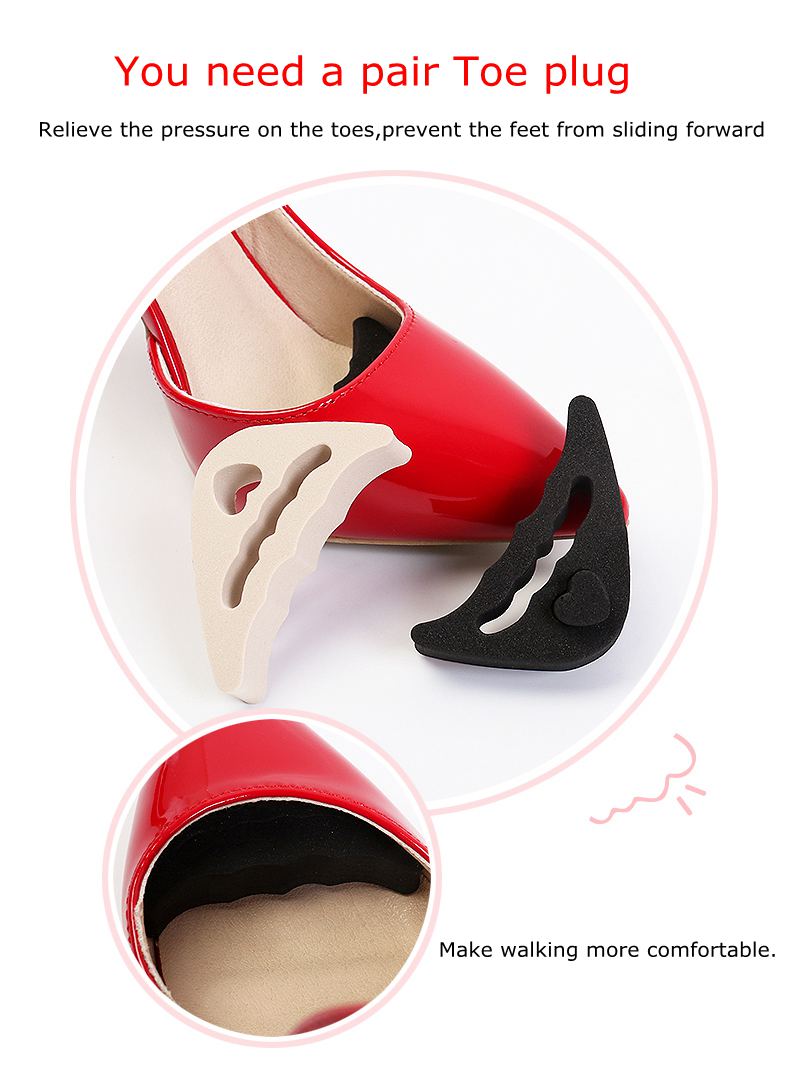 Toe Plug Soft Half Insoles Reusable Toe Sponge Filler Inserts for Shoes Adjustable Too Big Foot Brace Pads Unisex Shoe Inserts