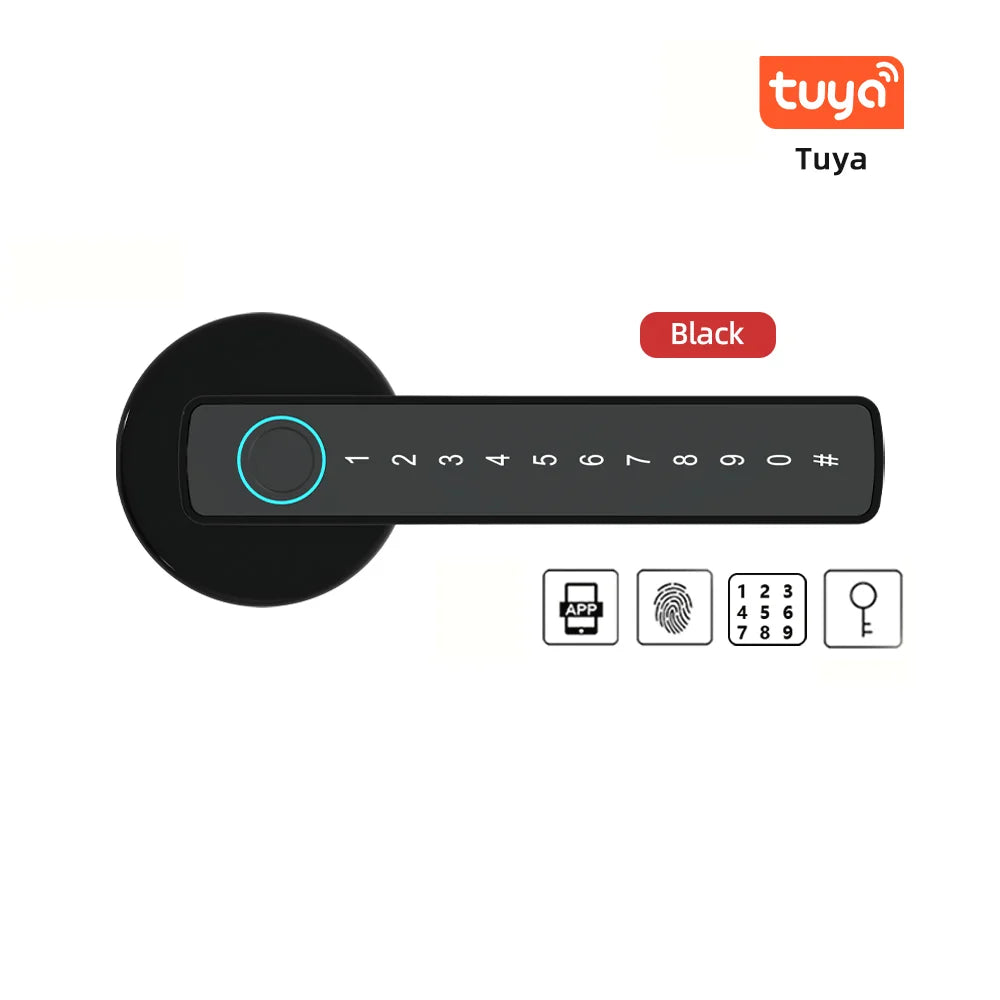 RYNX Tuya Smart Fingerprint Lock Financial level Electronic Indoor Lock Password/Key/Tuya APP/Bluetooth Unlock Bathroom Bedroom