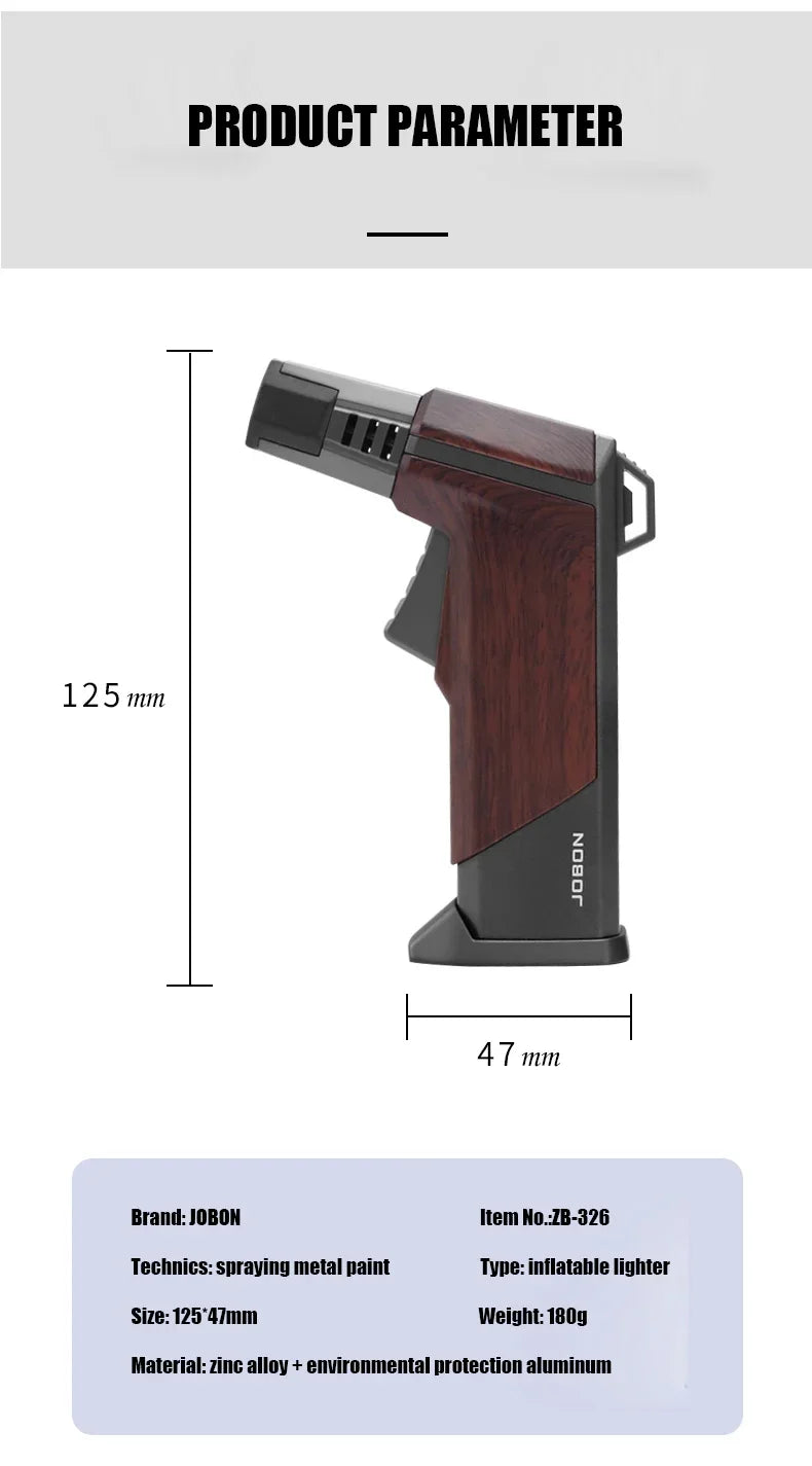 JOBON Multiple-uses Spray Gun Welding Gun Windproof Strong Blue Flame Gun Lighter with Flame Lock Non-slip Base Ignition Gadgets