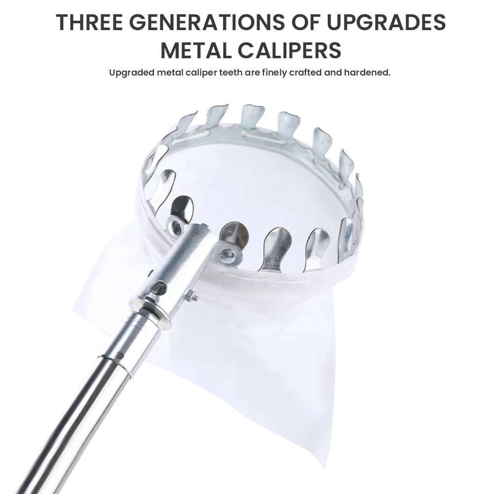 Fruit Picker Pole Tool with Basket Telescoping Long Handle 1.6 to 4M Fruit Catcher For Apple Orange Avocado Acorn Lemon Pear