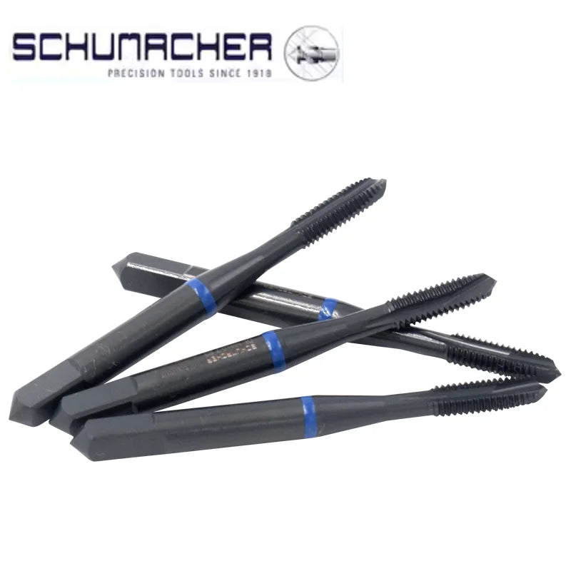 Germany Original SCHUMACHER Blue Ring JIS Standard Spiral Fluted Tap Pointed M3 M4 M5 M6 Machine Thread Taps For Stainless Steel