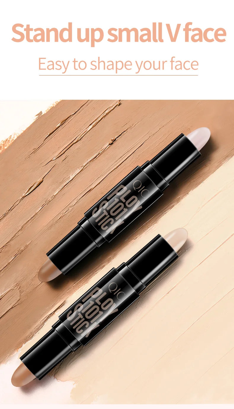 Highlight Contouring Pen Double-ended Highlighter Stick Concealer Contour Stick V Face Three-dimensional Mineral Smooth Silky Br