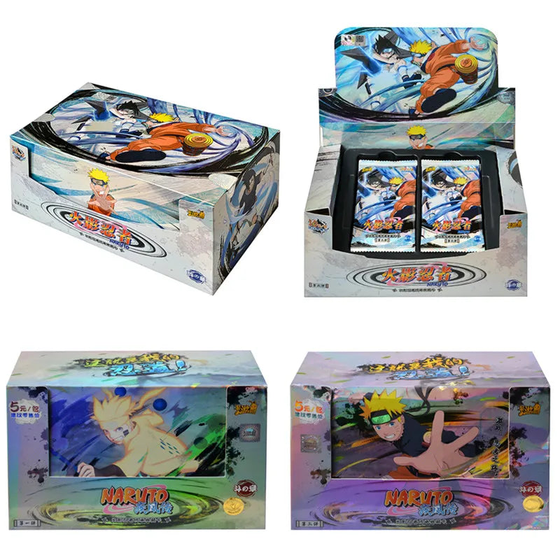 KAYOU Original Naruto Cards Uzumaki Sasuke Ninja Game Collection Rare Cards Box Flash Cards Toys For Children Christmas Gift