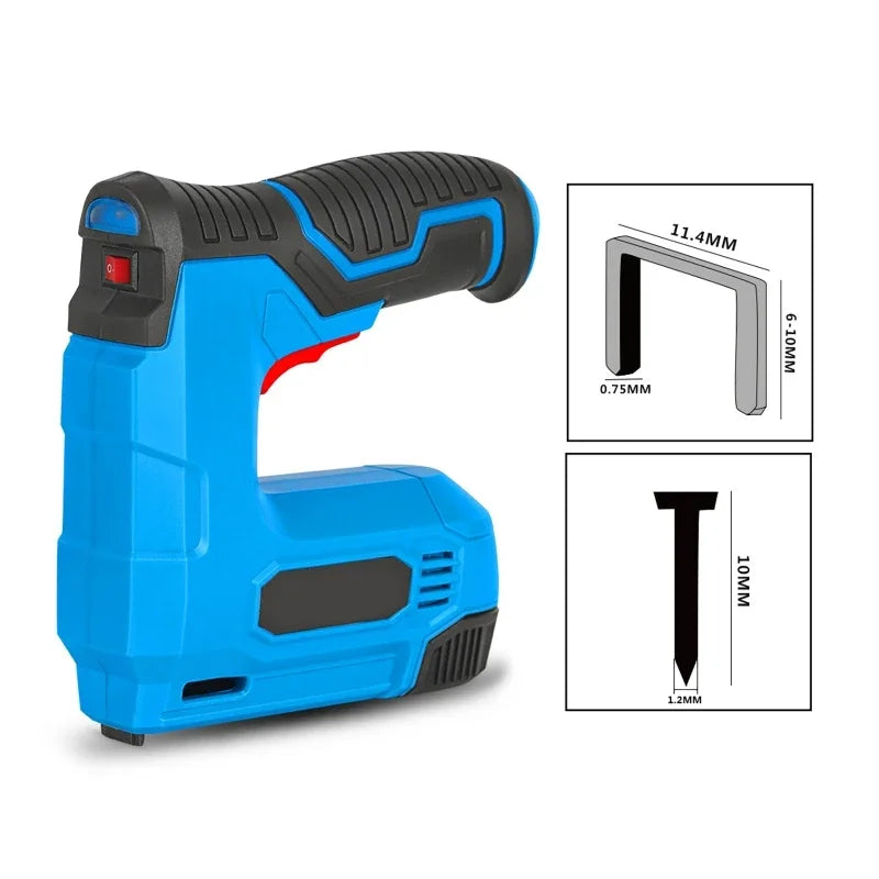 Electric Stapler Lithium-ion CordlessNail Gun Staple Gun Nailer Stapler Furniture DIY Tool Wood Frame Multitool Nail Stapler Gun