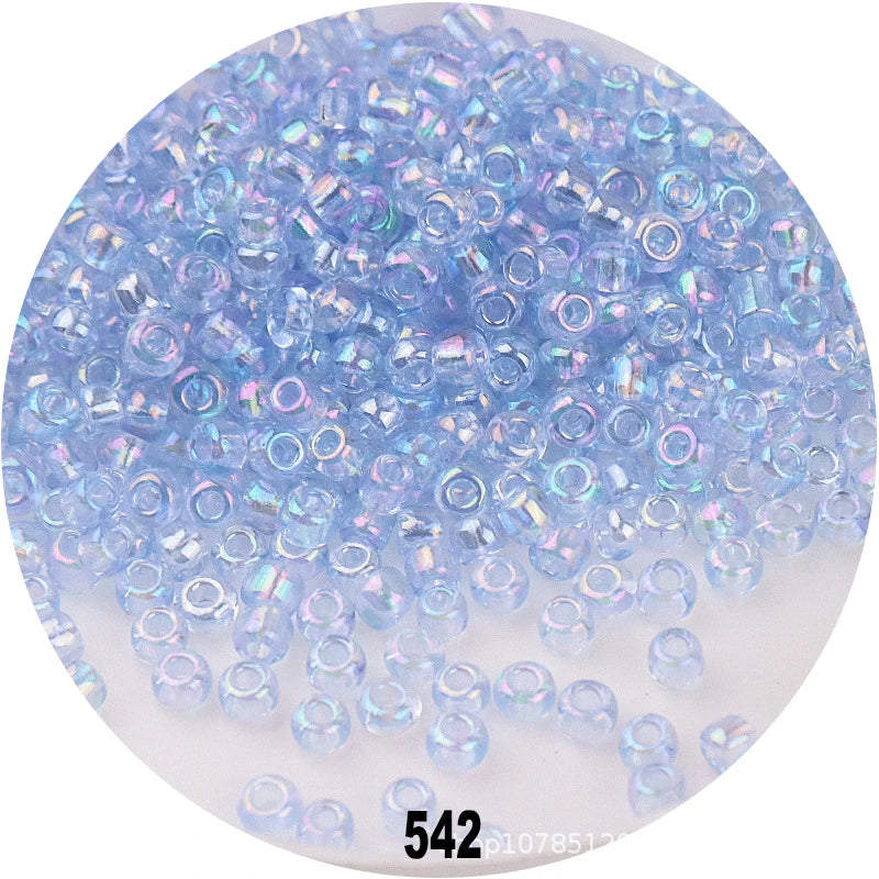 1.5mm 2mm 3mm 4mm Cezch Clear AB Colorful Glass Beads 15/0 12/0 8/0 6/0 Loose Seedbeads for Needlework Jewelry Making DIY Sewing