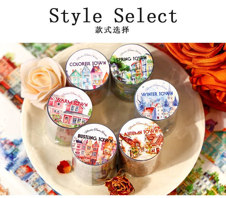 Journamm 45mm*2m PET Tapes European Castle Theme Decor Junk Journal DIY Scrapbooking School Supplies Collage Tapes