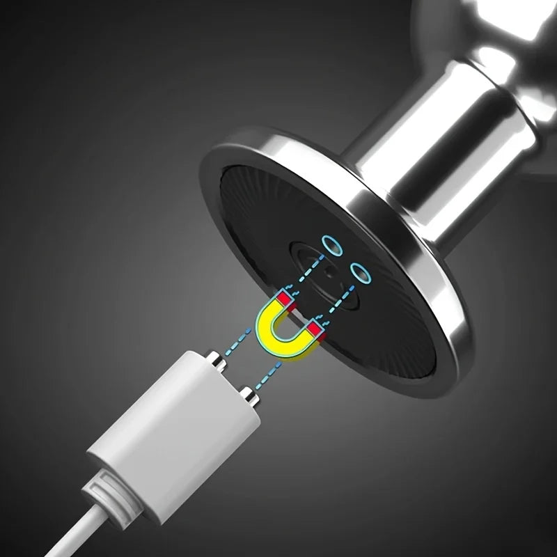 JIUUY wireless remote control unisex metal backyard vibrating anal plug prostate massager adult sex toys