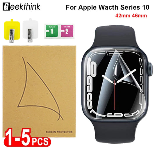 Screen Protector Film For Apple Watch Series 10 46mm 42mm Soft TPU Hydrogel HD Clear Film for iWatch 10 42MM 46MM Accessories