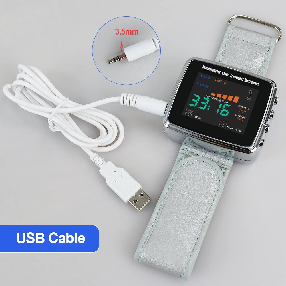 15 Laser 650nm Laser Therapy Wrist Watch LLLT for Diabetes Hypertension Cholesterol Treatment Laser Rhinitis Physiotherapy