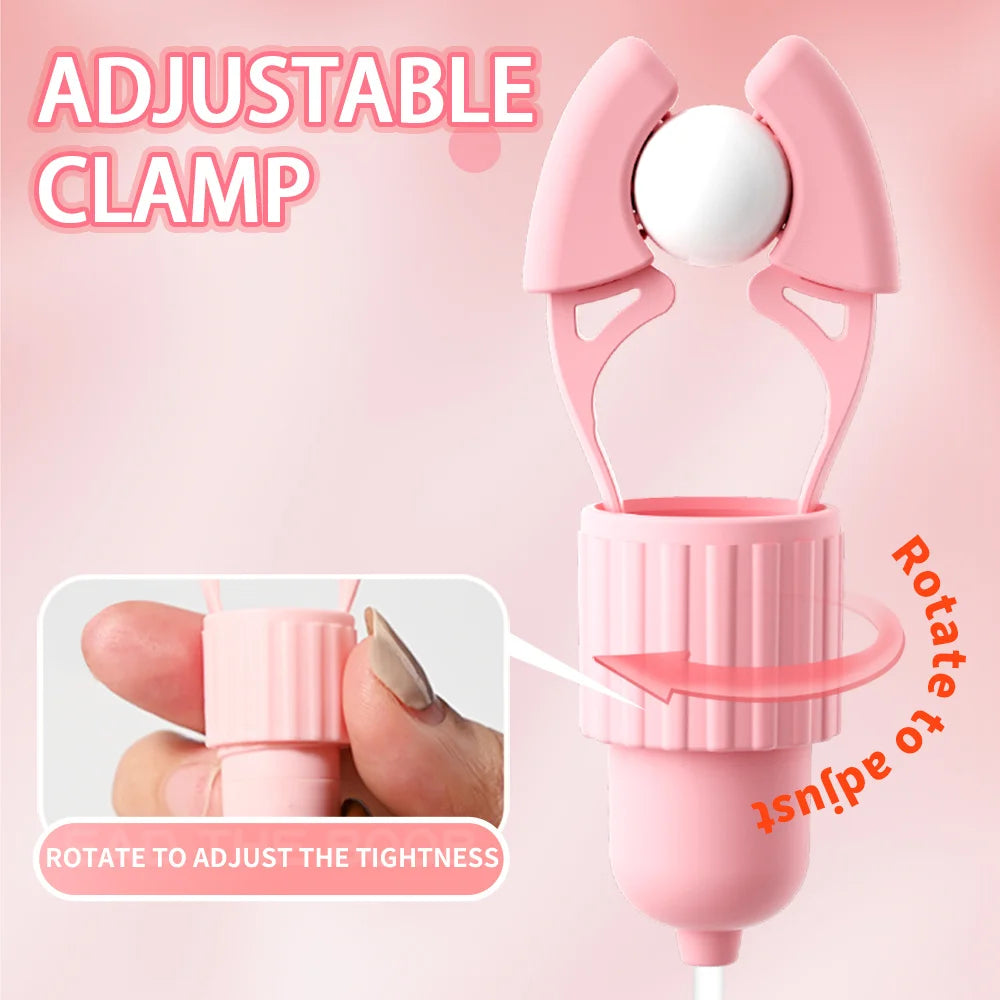 Sucking Vibrating Nipple Clamp Tongue Licking Vibrator For Women Breast Massage Labia Clitoris Clip Stimulation Massager Sex Toy