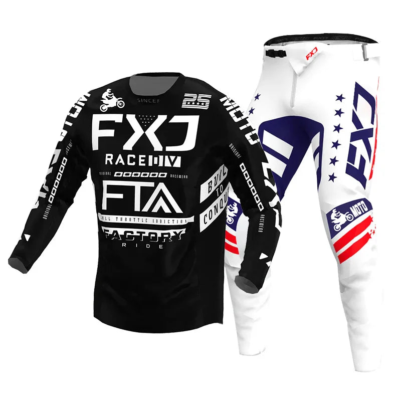 Motocross Jersey Pant white Mens Women pink black Combo racing suit Off-road MX DH BMX ATV MTB Enduro Motorcycle mountain