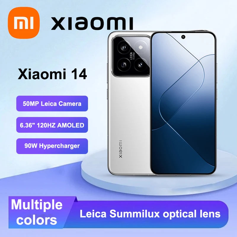 Glaobal Version Xiaomi 14 Snapdragon®8 Gen 3 Smartphone 1.5K 6.36" AMOLED Display 50MP Triple Leica Camera 90W 4610mAh Battery