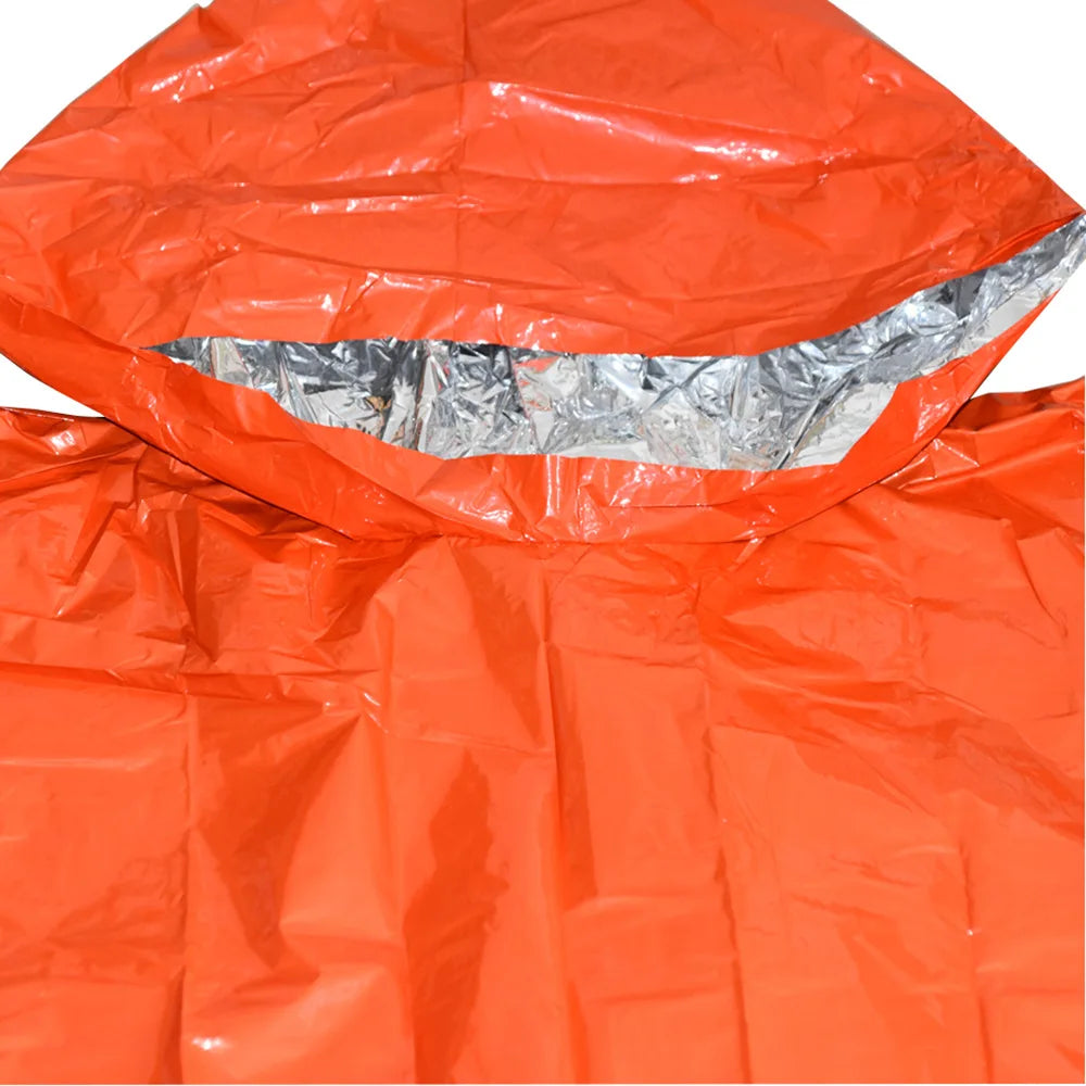 Outdoor Multifunction Raincoat Camping Raincoat Waterproof Survival Emergency Reflective Clothing Camping Gear