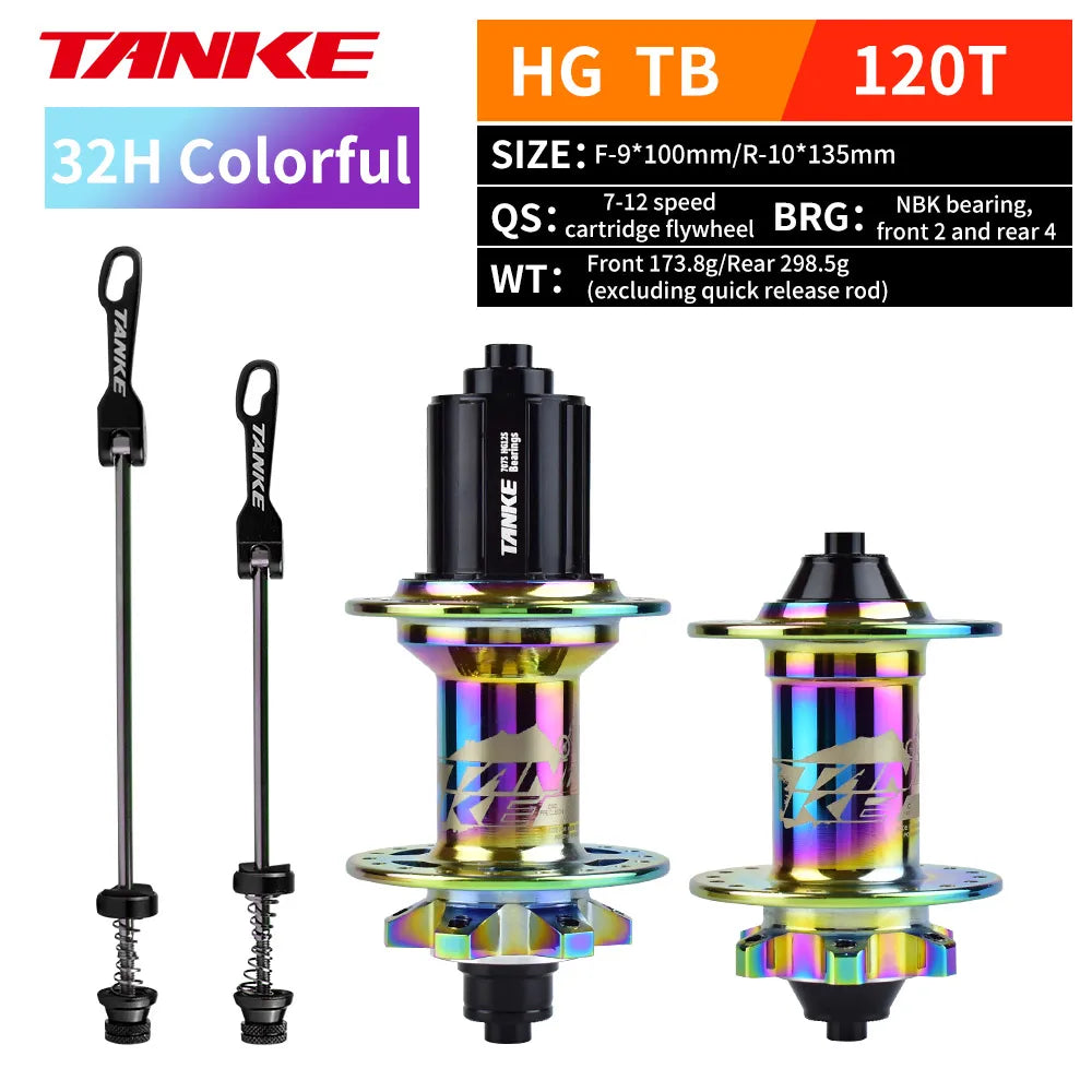 TANKE 120 Click Hub Bearing MTB Hub Front Rear 32 36 Holes Disc Brake Bicycle Hubs 7 8 9 10 11 12 Speed Quick Release 6 Pawl Hub
