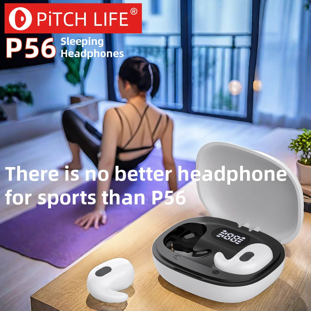 P56,PiTCHLIFE, Sleep,Bluetooth 5.3 Headset Wireless Headset In.Ear Stereo Noise Reduction Sports Headset with Microphone Headset