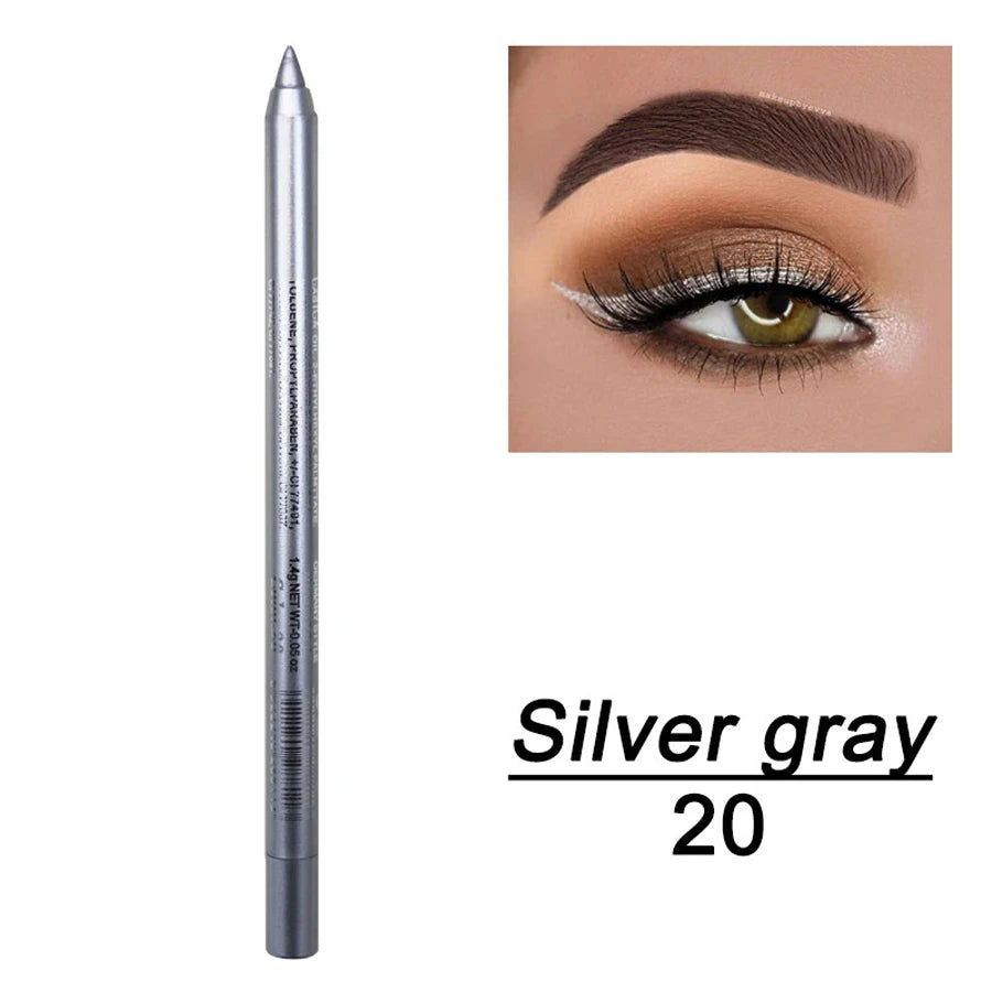 14-Color Colourful Eyeliner Pen, High Pigmented Pearly Glitter ShimmerMetallic Finish, Smokey Punk Gothic Style Eyeliner, Long L