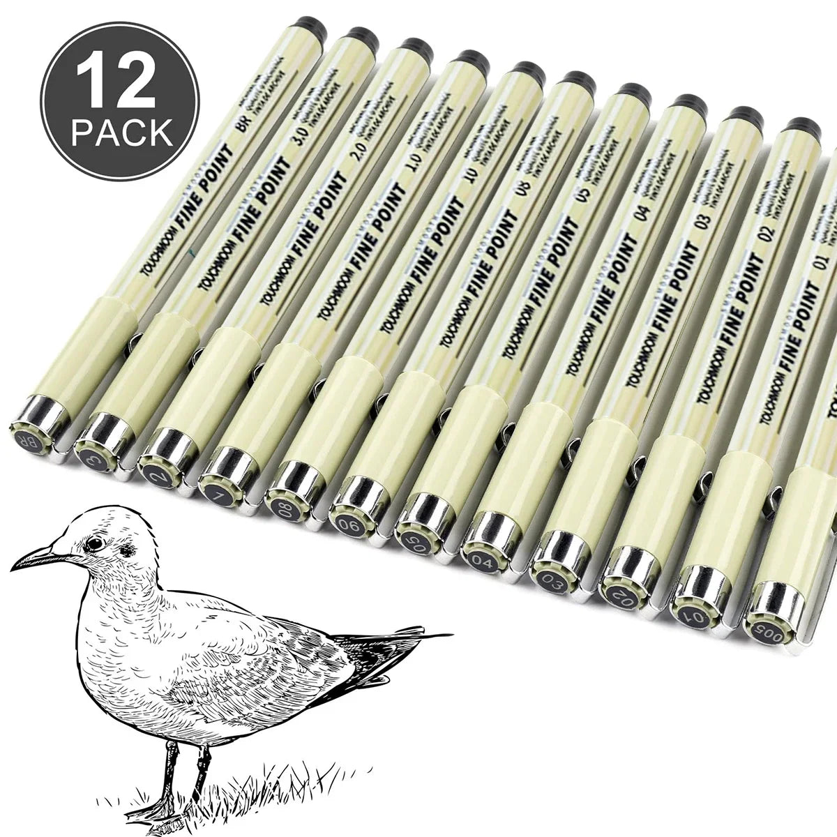 6-12Pcs/Set Hook Needle Pen Hand-painted Fineliner Sketch Pen Student Study Office Supplies Special Stationery Art Supplies