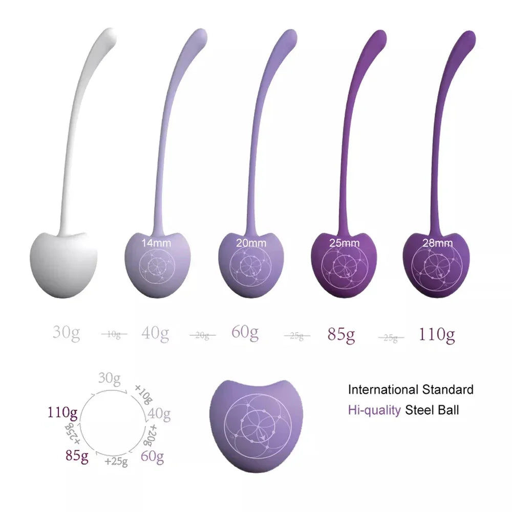 Silicone Cherry Ben Wa Weight Set of 5PCS Kegel Ball Vaginal Dumbbells Full Pussy Vagina Tighten Kegel Exercise Balls For Women