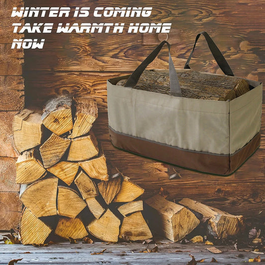 Outdoor Waterproof Firewood Storage Bag – Durable Oxford Organizer for Logs, Charcoal & Transport
