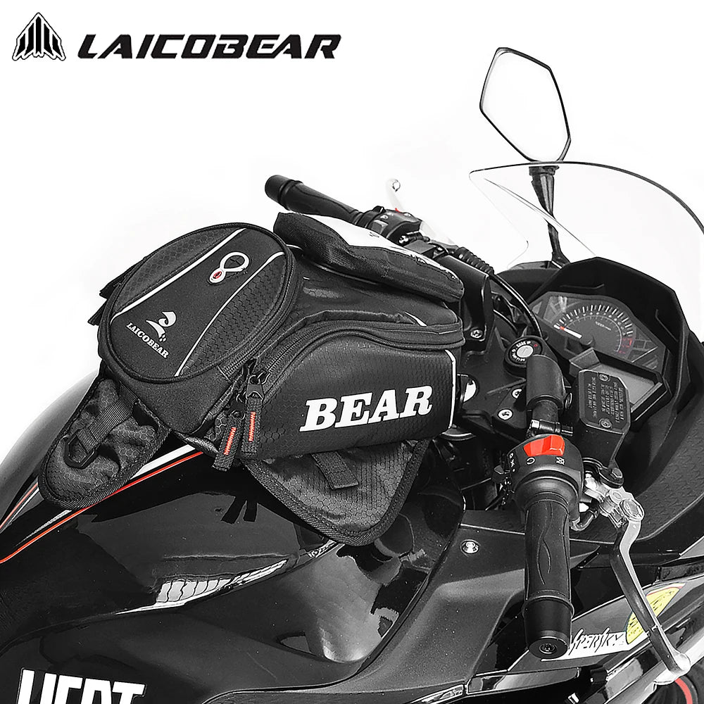 2023 New Strong Magnetic Motorcycle Tank Bags Mobile Phone Navigation Motorbike Oil Tank Bag  Bigger Window Fixed Straps