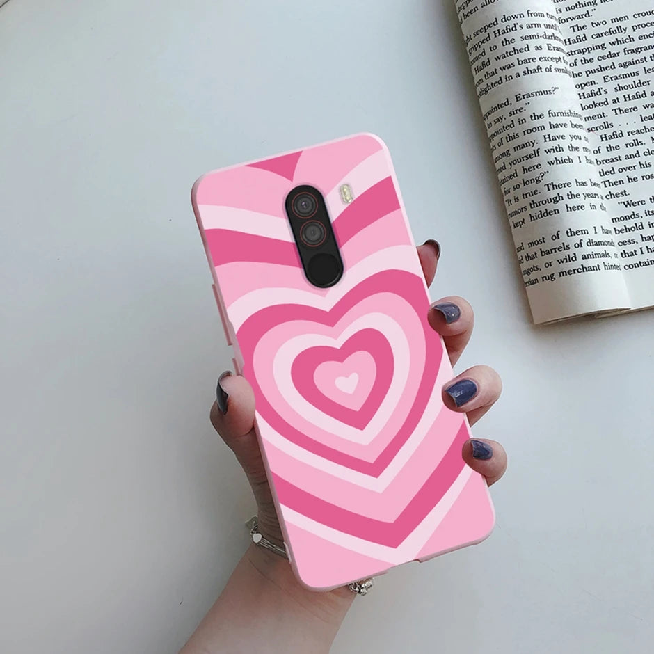 For xiaomi Pocophone F1 Case for xiaomi Poco F1 Case Silicone Soft TPU Phone Cases for PocoF1 Back Cover Heart Butterfly Bumper