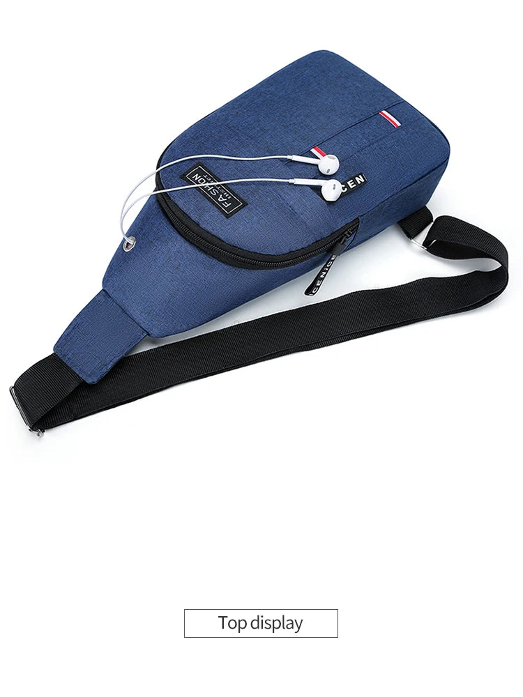 Chest Bag New Men Simple Nylon Fashion Waterproof One Shoulder Crossbody Bag