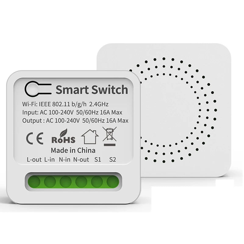 QNCX Tuya WiFi Smart Switch 16A Support 2-Way DIY Switches Timer Module Support Alexa Google Home Alice Voice Control Smart Life
