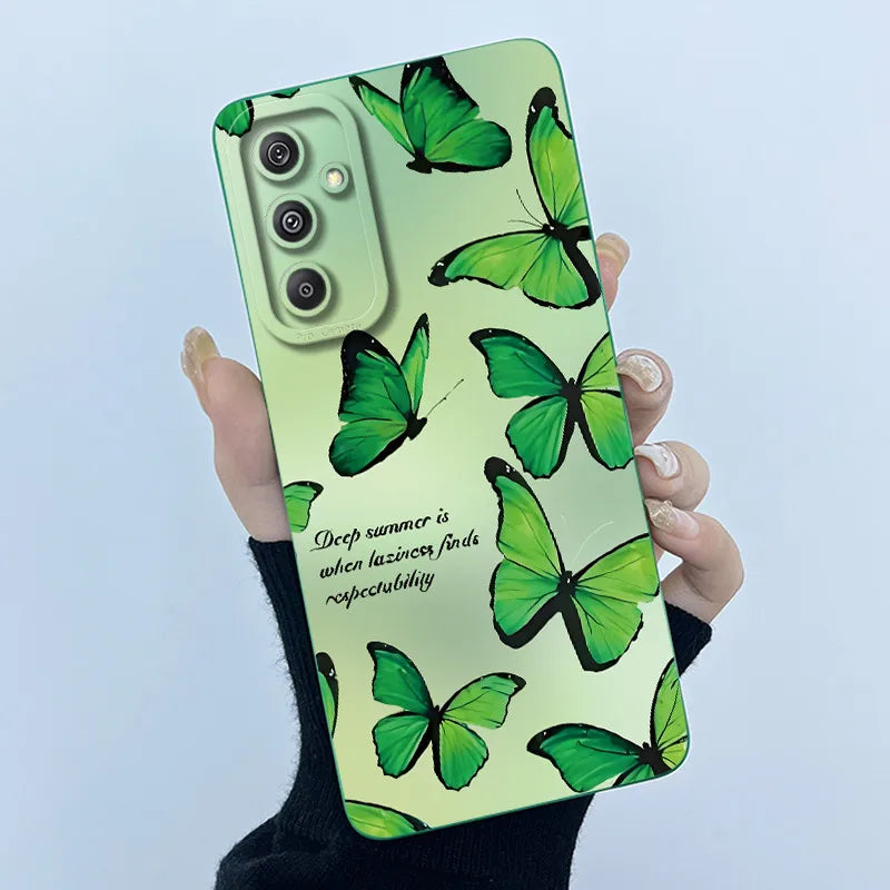 For Samsung Galaxy M34 M35 5G F34 5G Simplicity Flowers Liquid Shockproof Silicone Soft Phone Cover For SamsungM34 5G Case