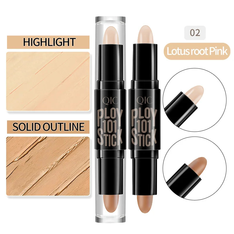 Highlight Contouring Pen Double-ended Highlighter Stick Concealer Contour Stick V Face Three-dimensional Mineral Smooth Silky Br