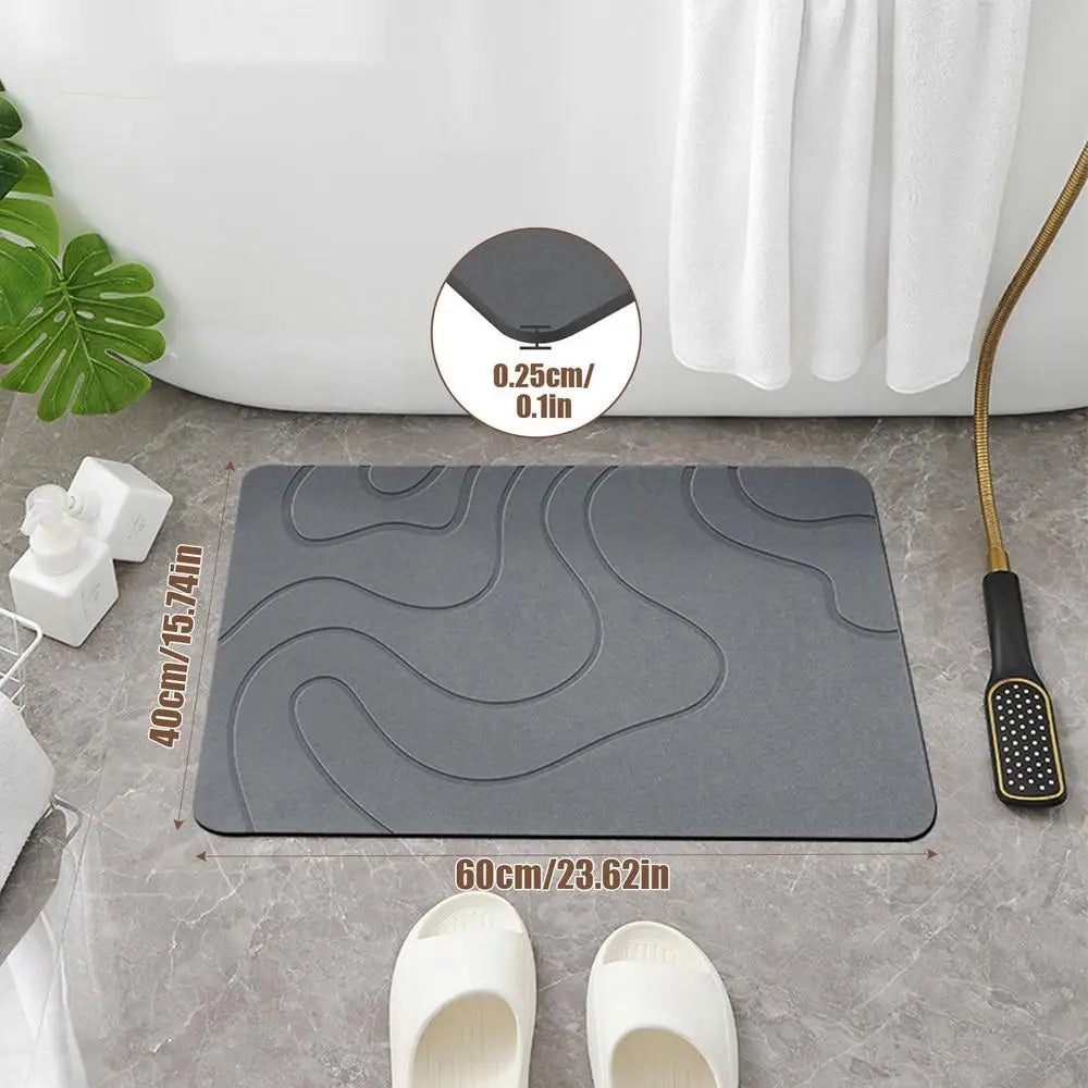 Indoor Diatomite Stone Bath Mat Diatom Mud Soft Mat Water Absorption Quick Drying Diatomite Stone Shower Mat Entryway Rugs